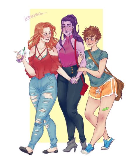 Polyamorous drawing ideas (page 1). lemoncholy: "blueberry lemon tea? " | Overwatch tracer ...