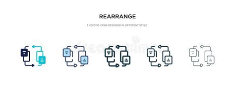 Outline Rearrange Vector Icon Isolated Black Simple Line Element