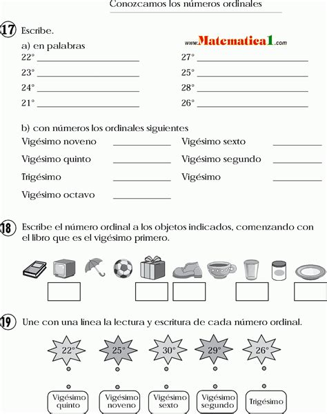 Actividad Online De Los Numeros Ordinales Para Segundo De Primaria Images