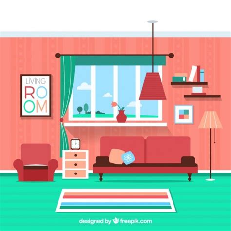 colorful living room   living room clipart colourful