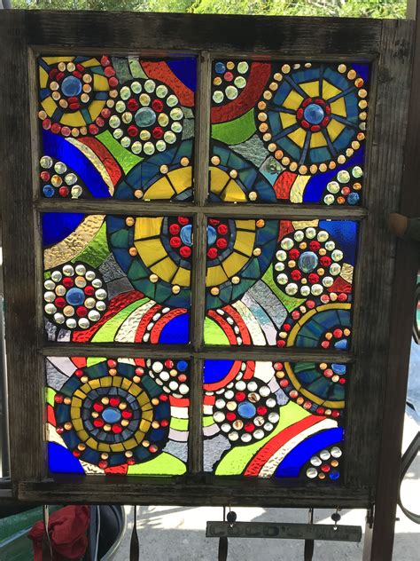 Stained Glass Mosaic Grouted On Old Window Mosaic Glass Art Mosaic Glass