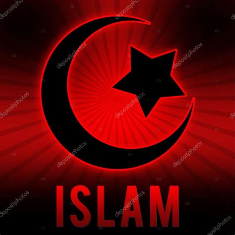 Islam Symbol In Red Black Burst Background Stock Photo Ileezhun