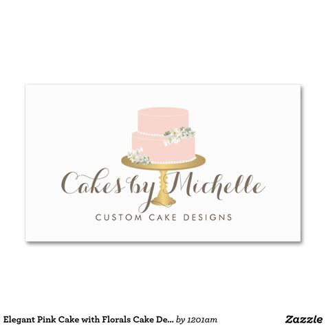 Related posts of cake business cards templates free. Elegant Pink Cake with Florals Cake Decorating Business ...