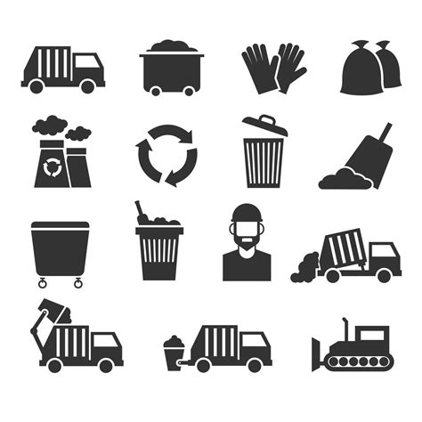 Trash Recycle Garbage Waste Vector Icons By Microvector Thehungryjpeg