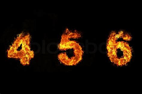 Fire On Number 4 5 And 6 Stock Image Colourbox
