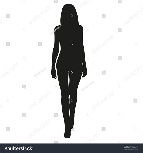 Sexy Slim Woman Vector Silhouette Girl Stock Vector 319446491