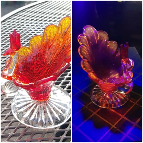 Vintage Murano Amberina Selenium Cadmium Glass Peacock Trinket - Etsy