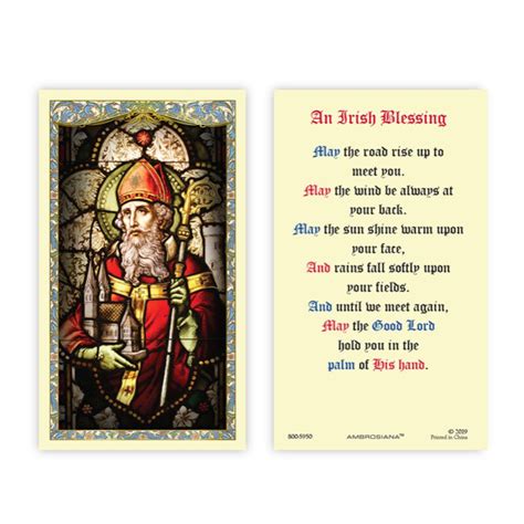 St Patrick Laminated Holy Card 25pk Devotional Items Autom