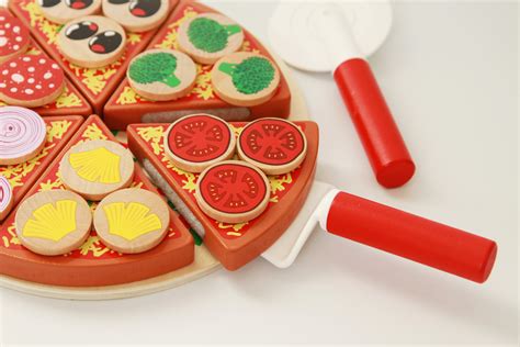 Wooden Play Pizza Personalised Play Food Pizza Set Play Etsy