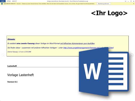 Handout muster und beispiel kostenlose vorlage zum. Word Vorlage Lastenheft - Projektmanagement Freeware