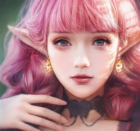 1366x768px 720p Free Download Elf Girl Frumusete Earrings Pink