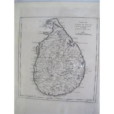 Antique Sri Lanca Island Carte De Lisle De Ceylan Bellin 1750 Map