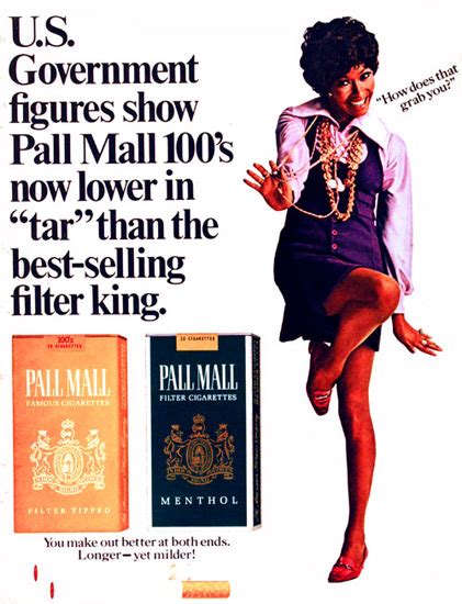 Pall Mall Cigarettes Gold 100s Grab You Girl 1969 Mad