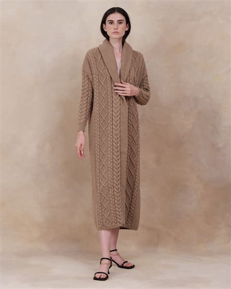 highlander coat cappuccino amiamalia luxury knitwear