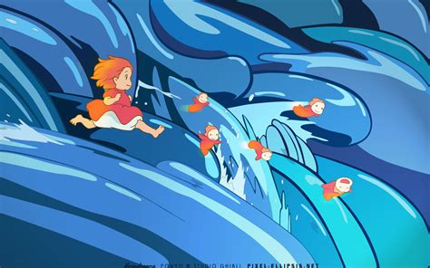 Ponyo Sulla Scogliera Wallpaper Ponyo Ghibli Studio Ghibli