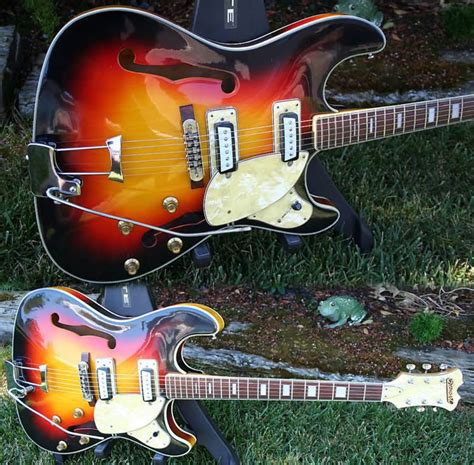 Stewart Hollowbody Vintage Guitar V Cool Black To Gold Sunburst
