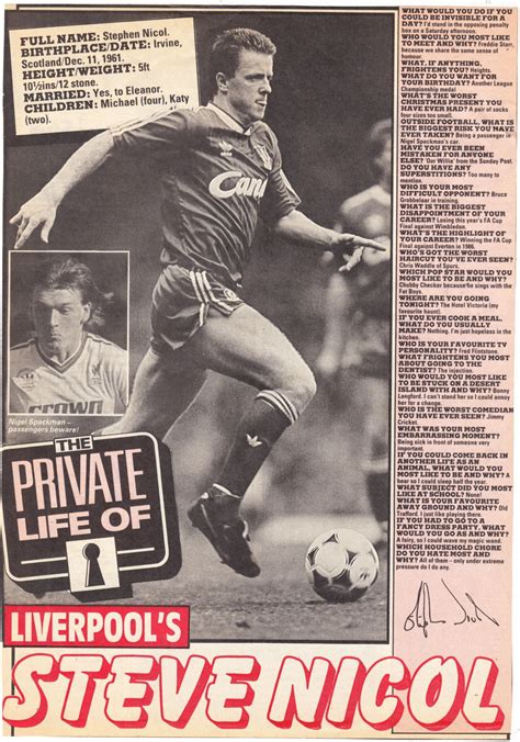 Liverpool Career Stats For Steve Nicol Lfchistory Stats Galore For
