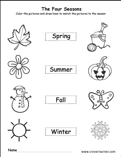 Students can learn about the four seasons that happen with this sorting activity! Spring summer autumn winter activity sheet for ...