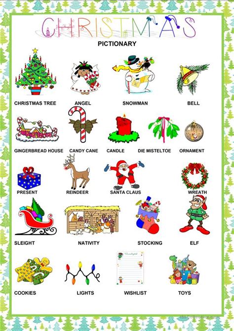 Christmas Pictionary Worksheet Free Esl Printable Worksheets Made
