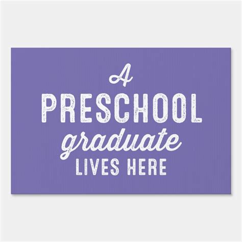 Preschool Graduate Purple Yard Sign Zazzle Graduate Life Yard