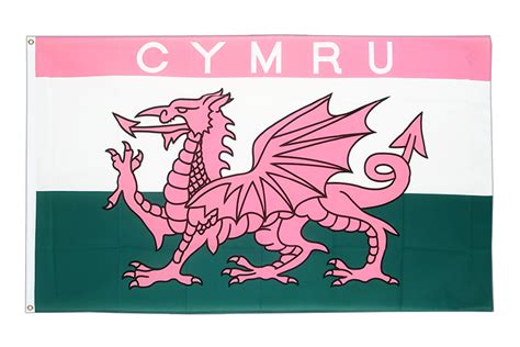 Le drapeau est officiel depuis 1959, mais le dragon rouge est lié au pays de galles depuis des siècles. Drapeau Pays de Galles CYMRU rose - 90 x 150 cm