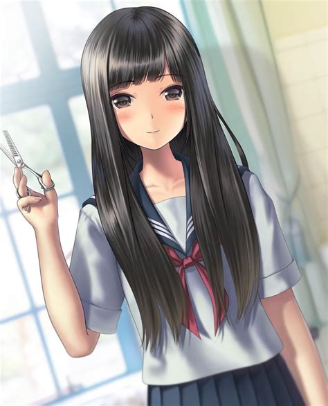 Hintergrundbilder Lange Haare Anime Mädchen Schwarzes Haar Braune