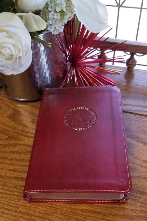 Military Compact Bible Burgundy Leathertouch For Marines Csb