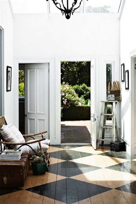 Here are 10 more things to know about painting floors. Remodeling 101: 10 Geometric Stenciled Floors: Remodelista