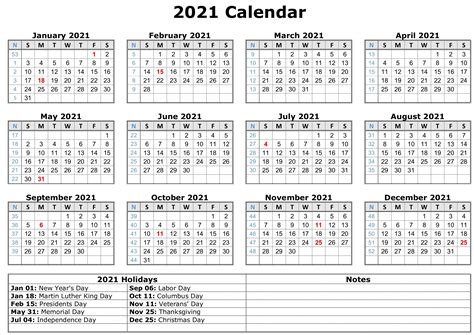 So here we present you free 2021 calendars in easily printable and. 2021 Calendar with Holidays | Free calendar template, Free printable calendar templates ...