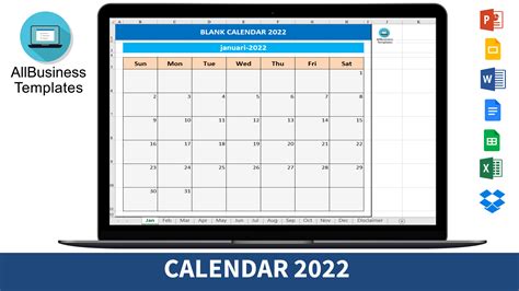 Télécharger Gratuit Calendar 2022 Excel