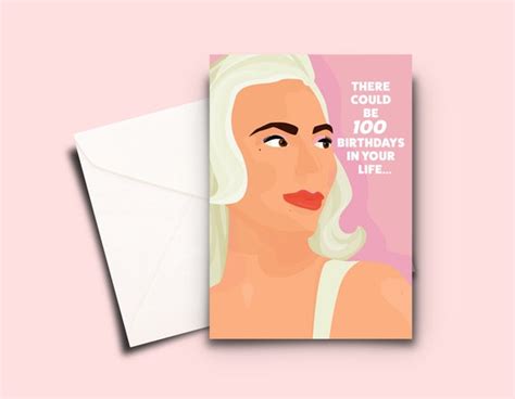 Lady Gaga Card Birthday Card Greeting Card Stationery Etsy