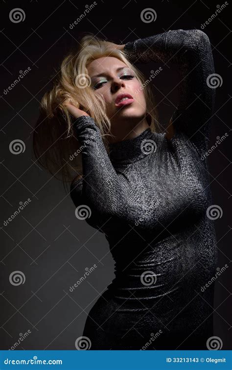 Passionate Blonde Stock Image Image Of Curving Female 33213143