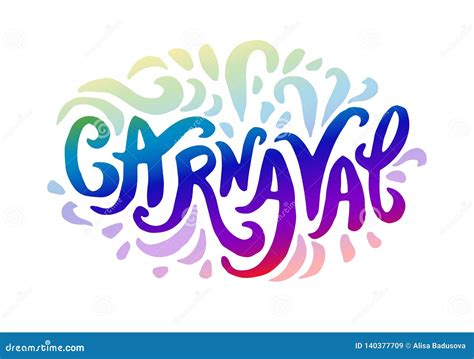 Vector Illustration Concept Of Carnaval Colorful Logo Lettering