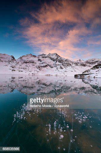 Bubbles Of Ice On The Frozen Lago Bianco Switzerland Photo Getty Images