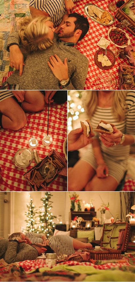 30 indoor date night ideas that make staying at home feel romantic. Romantic indoor picnic proposal | Romantic picnics ...