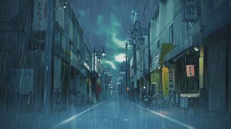 Asian Japan Street Cityscape Clouds Rain Landscape