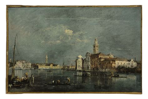 Francesco Guardi Venice 1712 1793 The Lagoon Venice With The