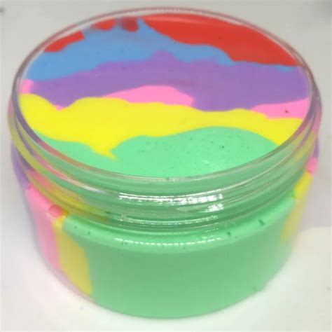 100ml Rainbow Color Slime Plasticine Slime Fluffy Stress Relief Kids