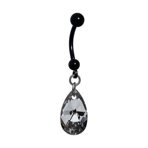 Body Candy Handcrafted Gothic Teardrop Belly Ring Made With Swarovski
