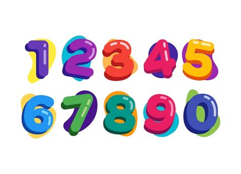 Números De Colores Para Niños De Baloon Vector Premium