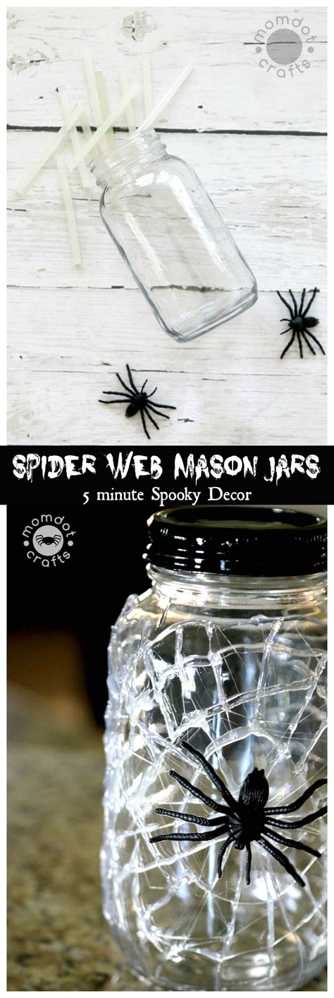 Spider Web Mason Jars Diy Spider Jar For Halloween Momdot