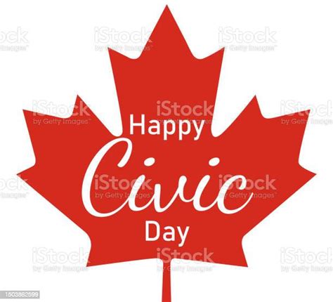 Civic Holiday Canada Happy Civic Day Hred Leaf On A White Background
