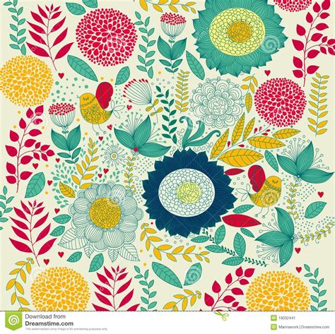 Decorative Floral Pattern Stock Vector Illustration Of Fabric 19032441