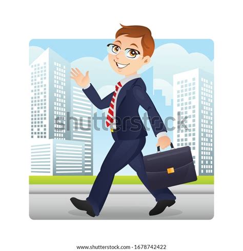Businessman Going Work City Stock Vector Royalty Free 1678742422