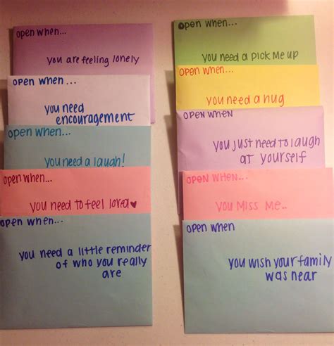 Maybe you would like to learn more about one of these? "Open When" envelopes for your loved one who is far away ️ ...