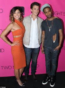 Jessica Szohr Stuns In Orange Cut Out Dress To Promote Two Night Stand