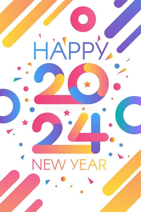 Happy 2024 New Year Banner with Lanterns Stock Vector - Illustration of