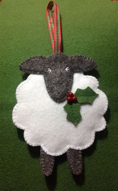Festive Felt Sheep Christmas Ornament Sheep Pinterest