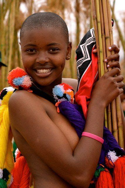 Portrait Of Beautiful Zulu Virgin Girl At Umlanga Reed Dance At Enyokenisouth Africa Swaziland