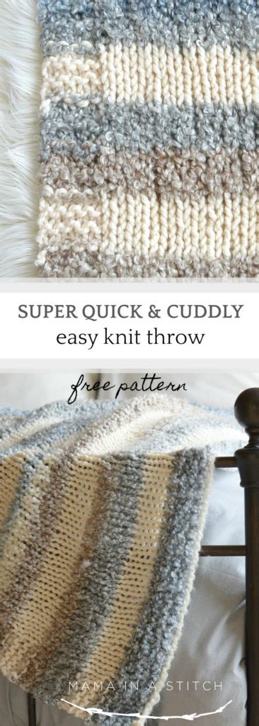Angels among us knit pattern. Cuddly Quick Knit Throw Blanket Pattern - Mama In A Stitch